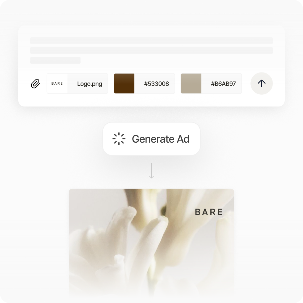 Generate ads from text, not templates feature illustration